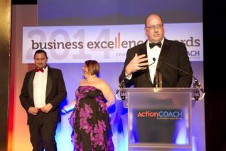 Andrew Woolgar picking up our award